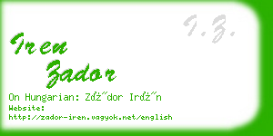 iren zador business card